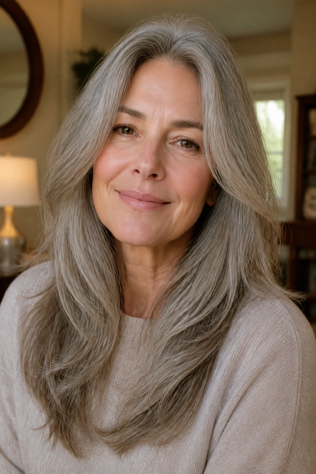 Portrait of a woman with long hair showing soft length and better shape