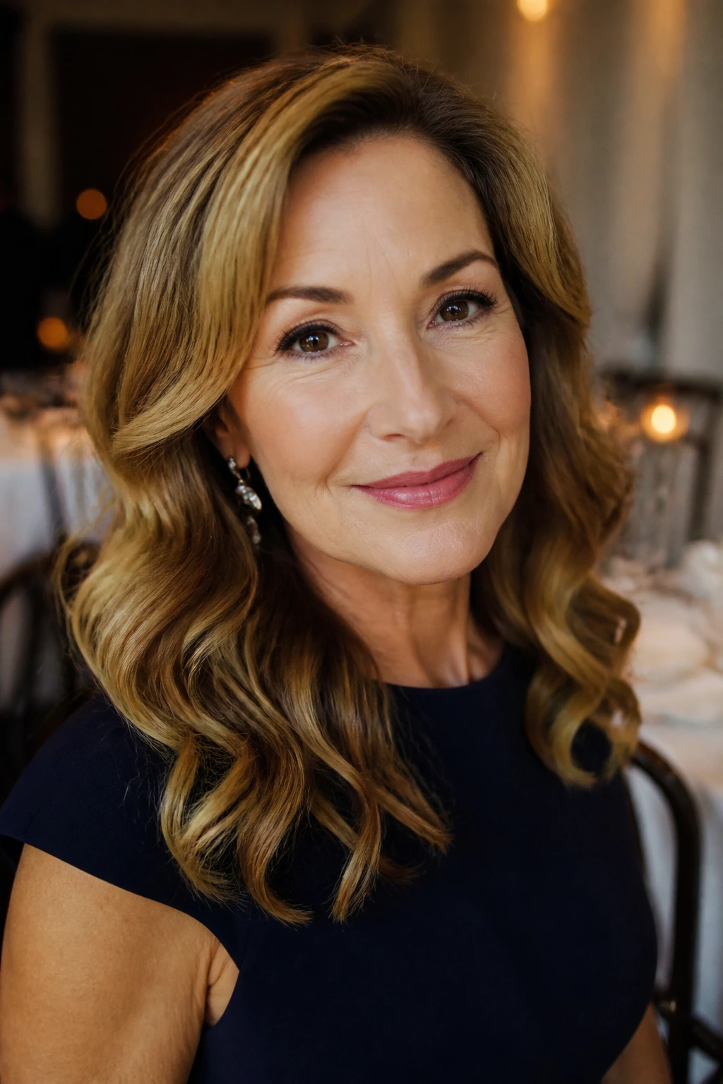 Real woman with soft, polished waves for occasions