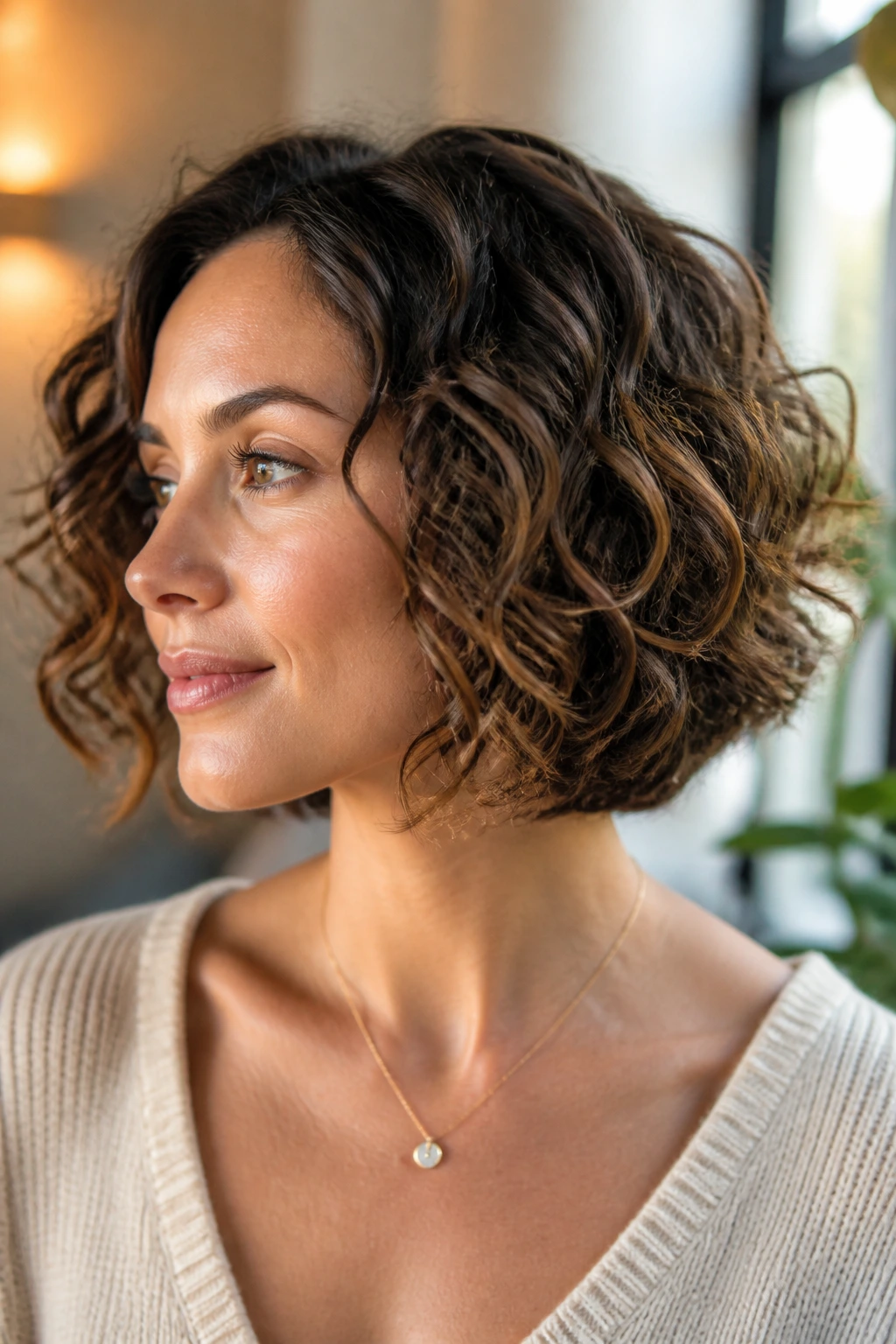 Portrait of a person with a Soft Office Bob hairstyle