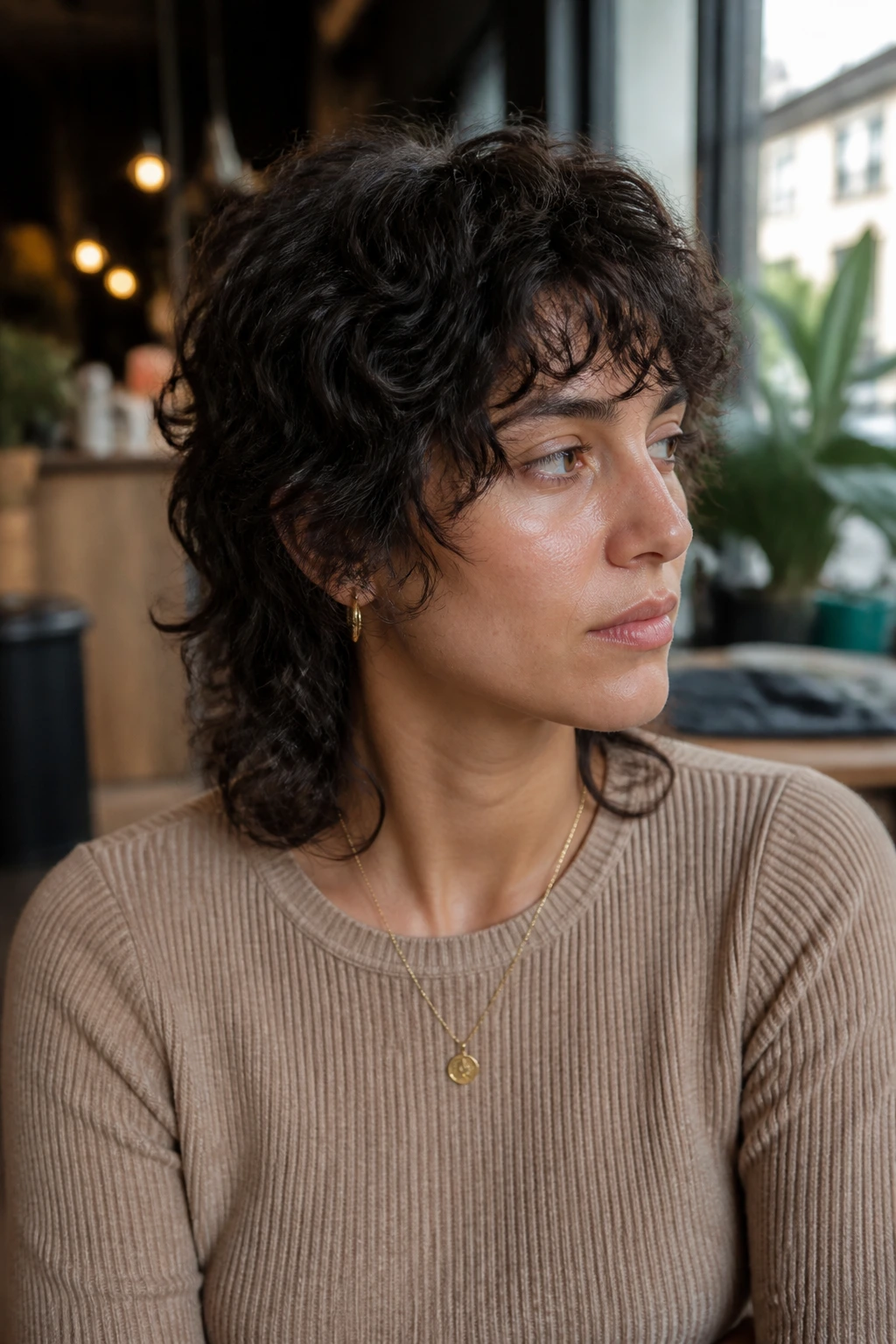 Portrait showing a soft office mullet variation on a real person.