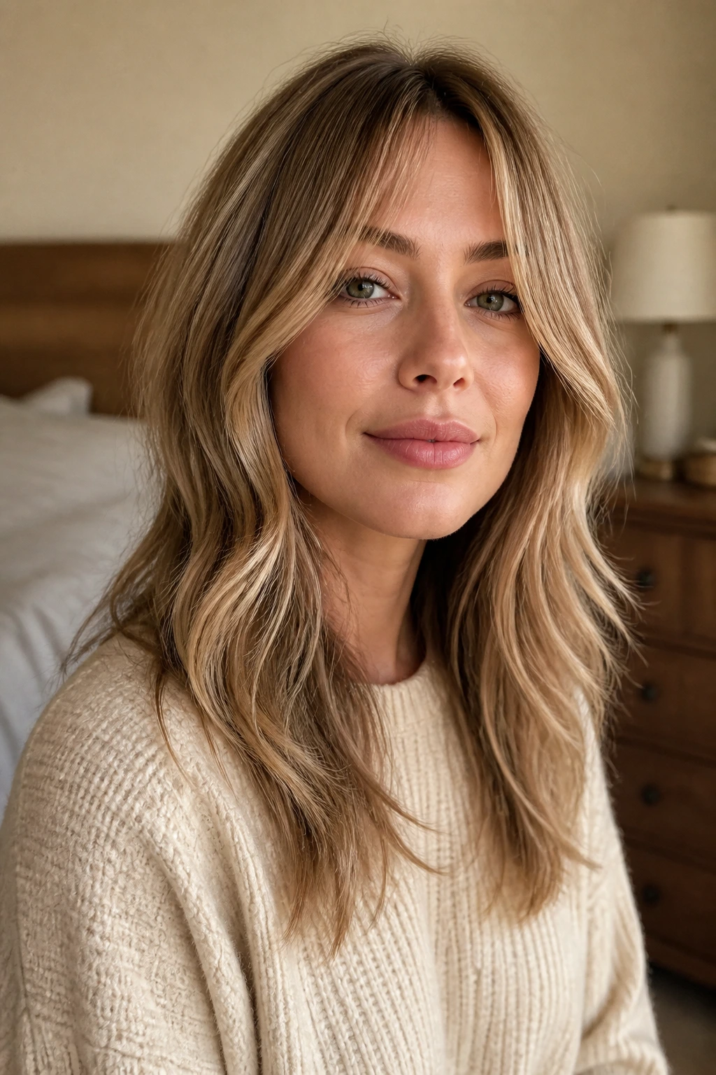 Portrait of a real person with Soft S-Bend Shag showing gentle face-framing movement