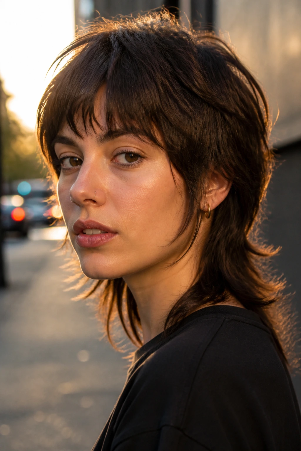 Close-up portrait of Soft Shullet hairstyle on a real person.