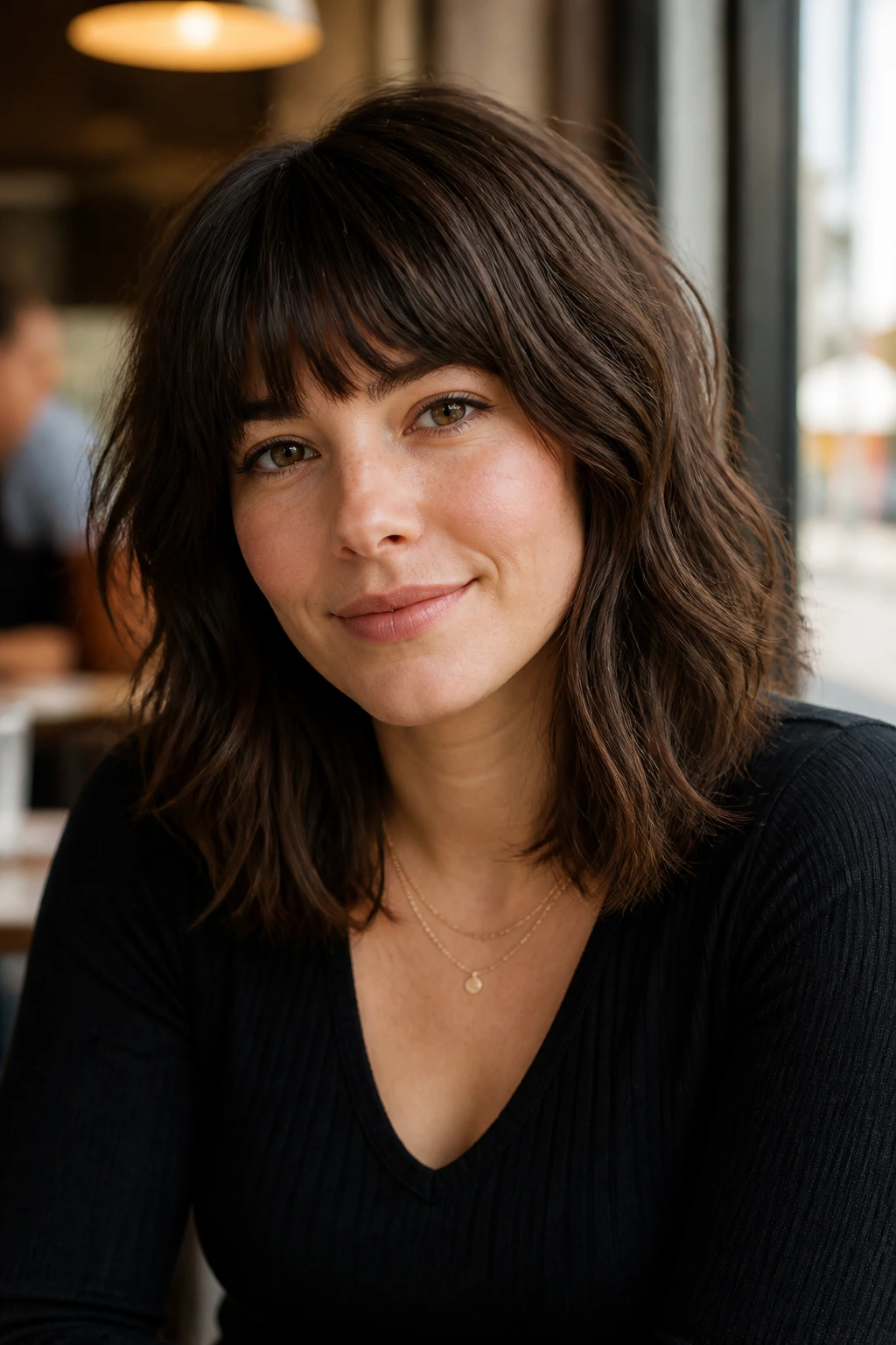 Portrait of a person with Soft Square Shag hairstyle