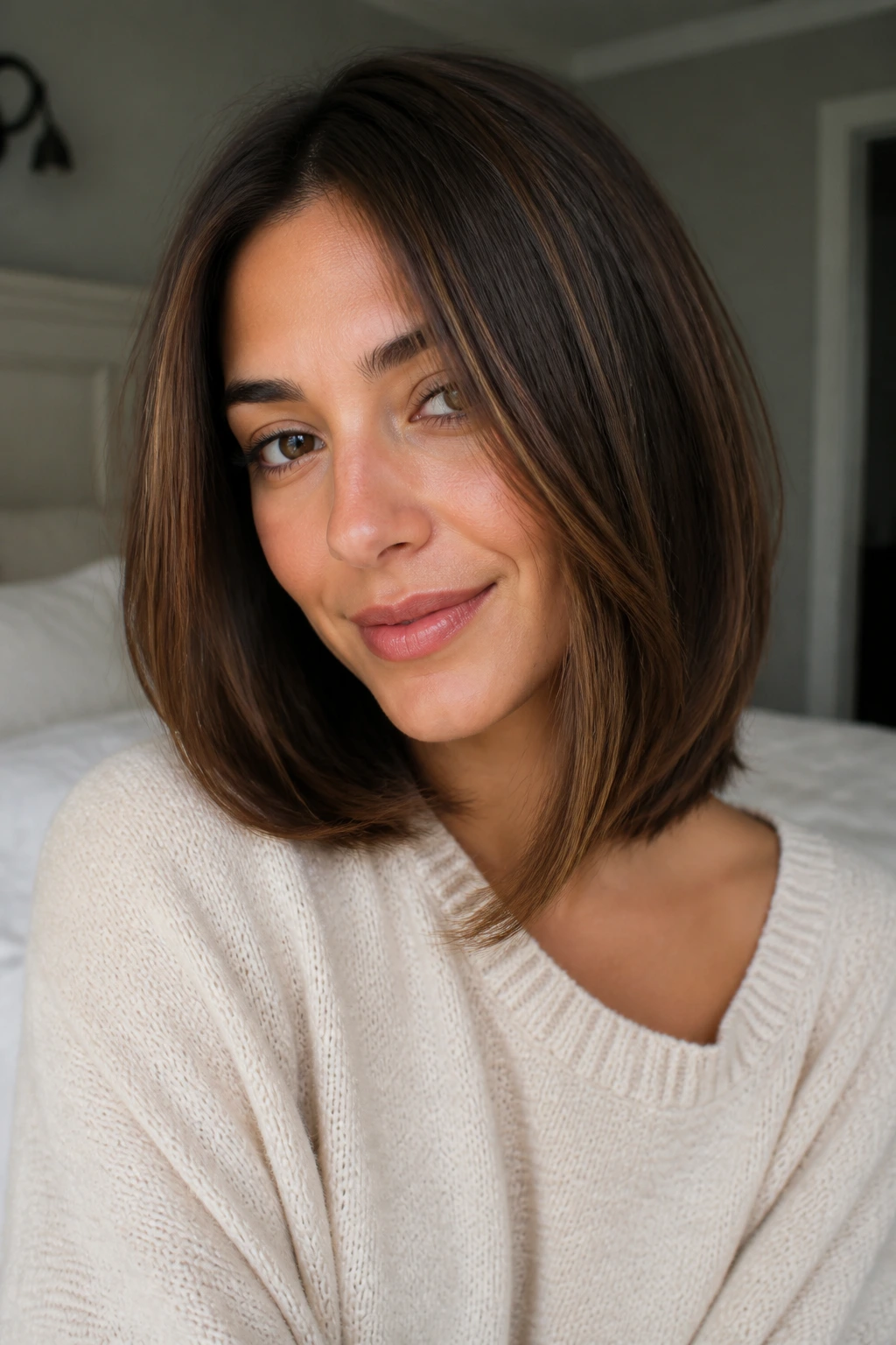 Close-up of soft U-shape lob on a real woman