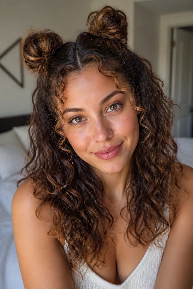 32 Half Up Half Down Styles for Curly Hair