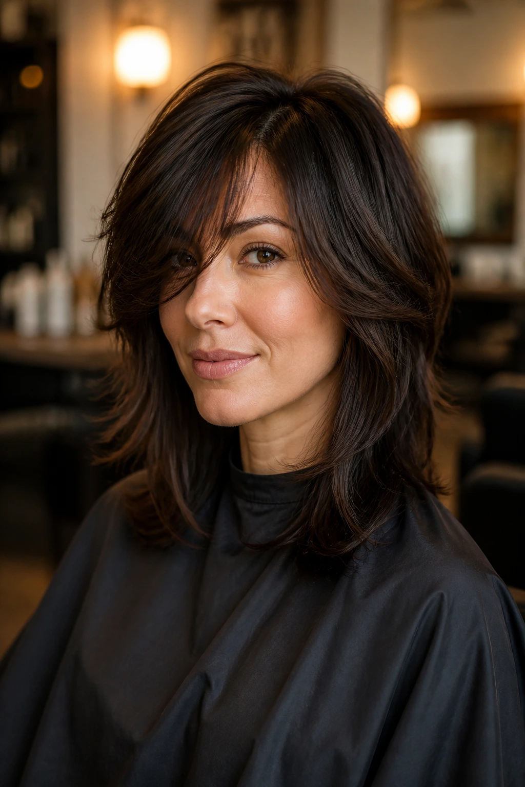 Real person in salon chair discussing haircut details