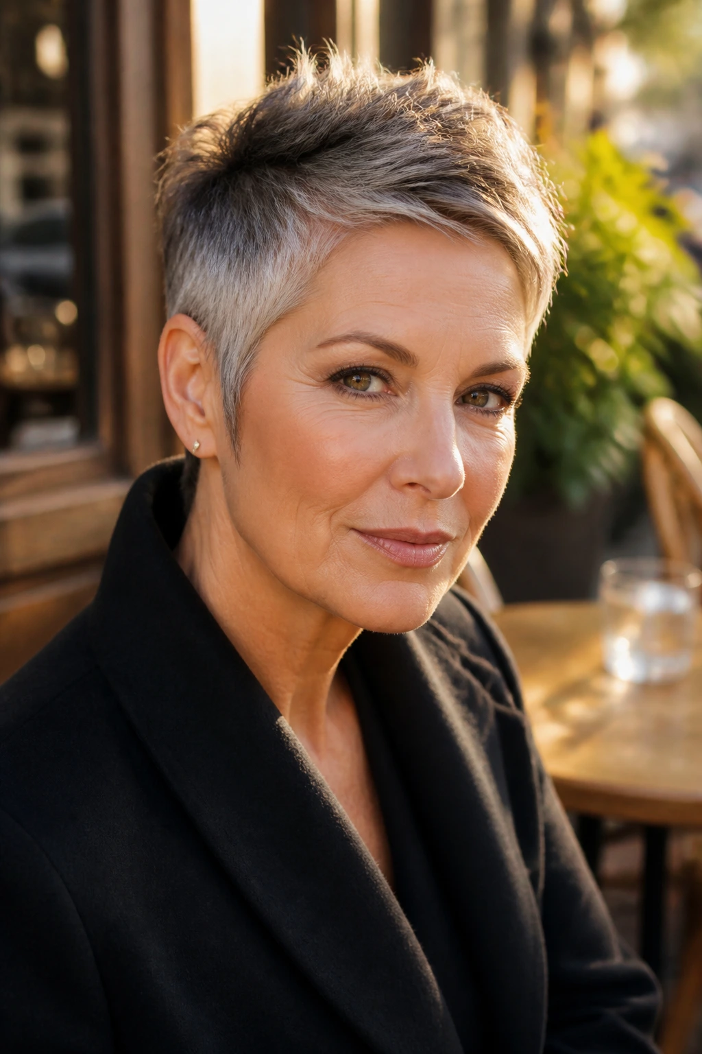 Portrait of a person with tapered crop and defined sideburns outdoors
