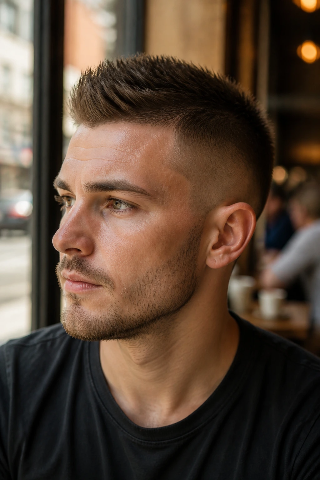 Close-up of real person with tapered everyday hawk