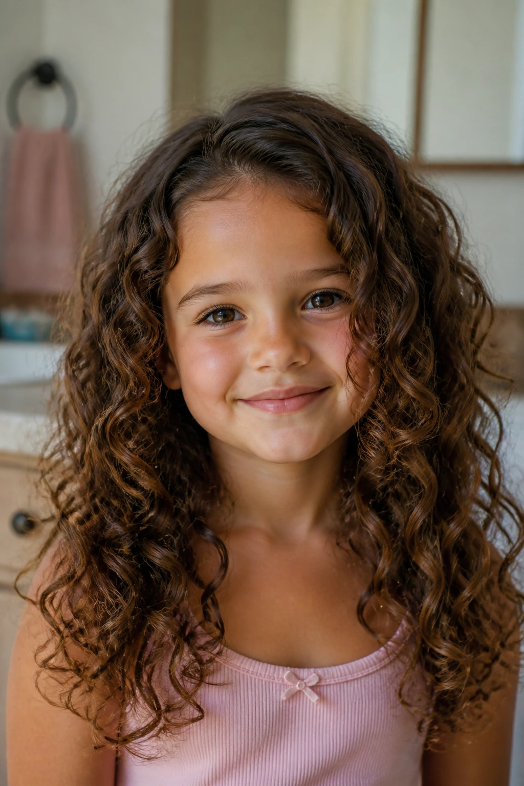 Portrait of a young girl with natural textured hair illustrating texture-aware haircut ideas.