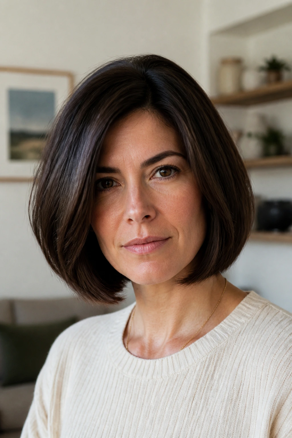 Portrait of thick hair with bob showing volume management