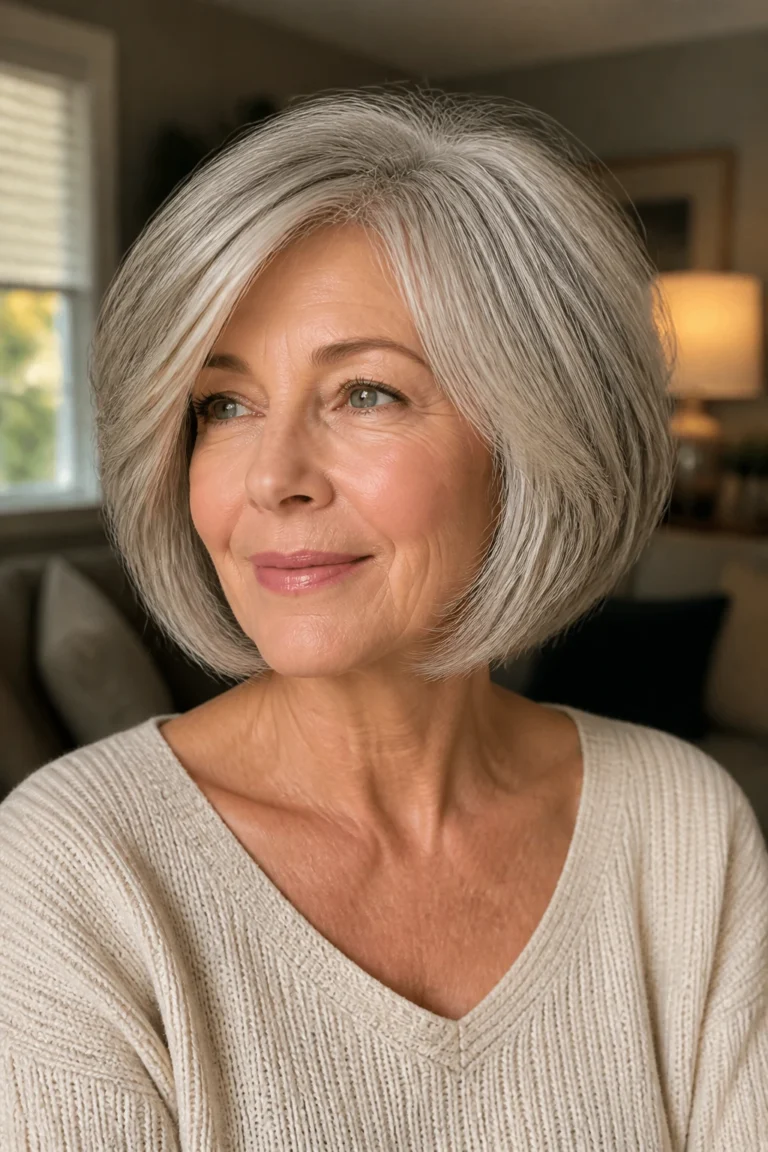 21 Bob Haircuts for Thick Hair on Older Women