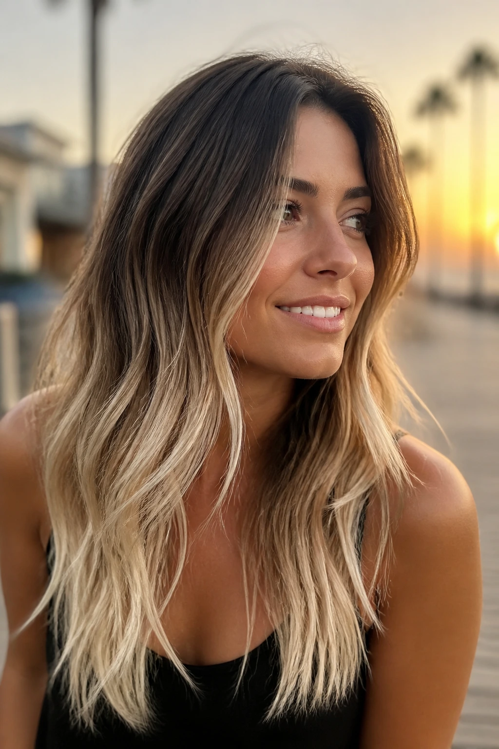Portrait of a woman with toasted coconut ends showing a soft gradient