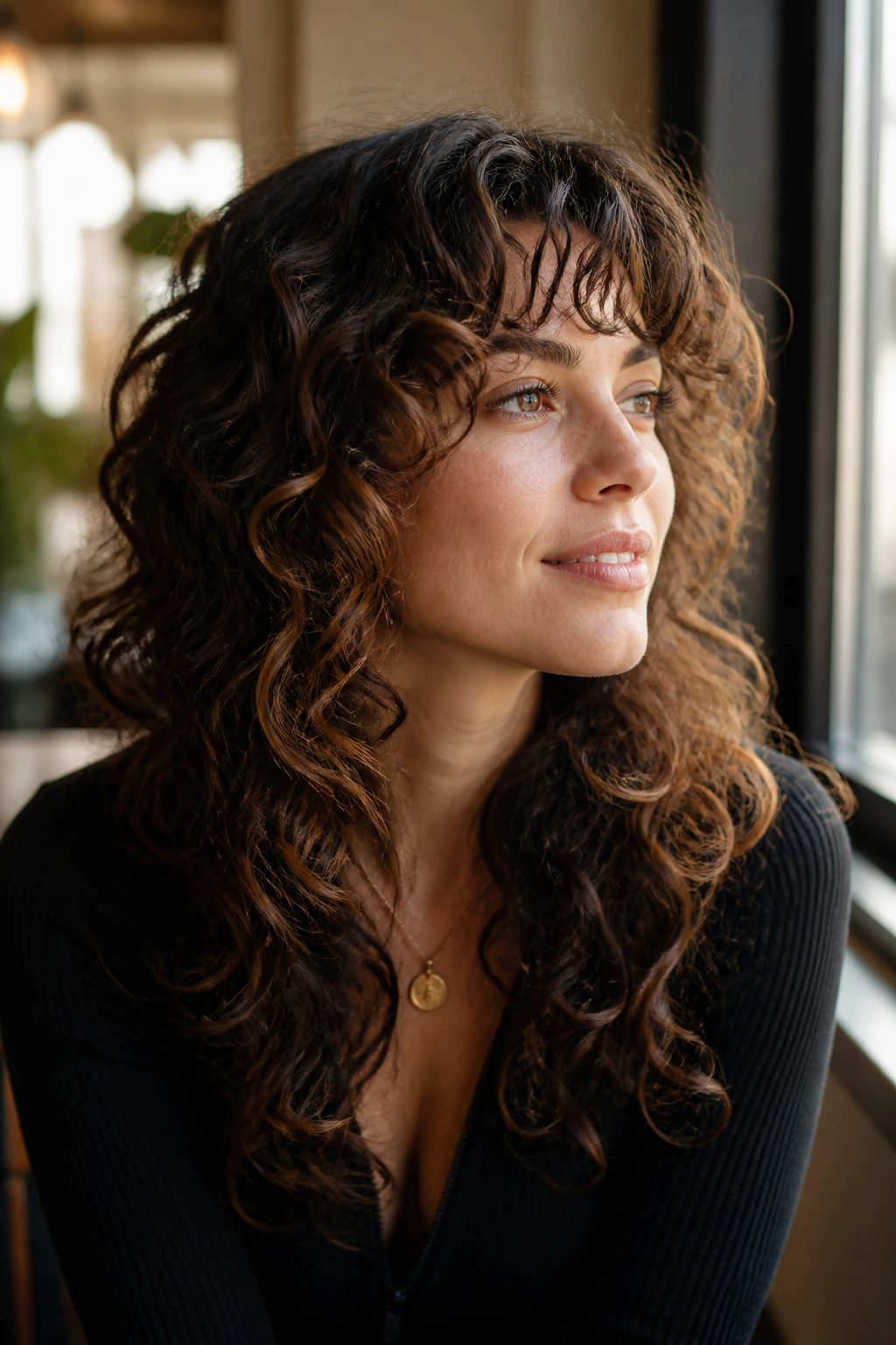 Real person with grow-out transitional layers blending different lengths