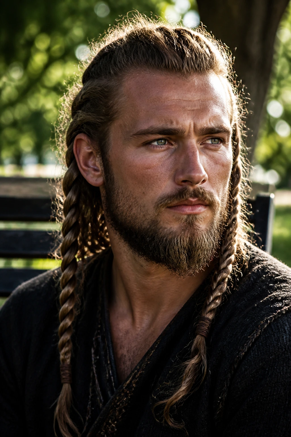 Close-up of twin rope braids hairstyle on a real person