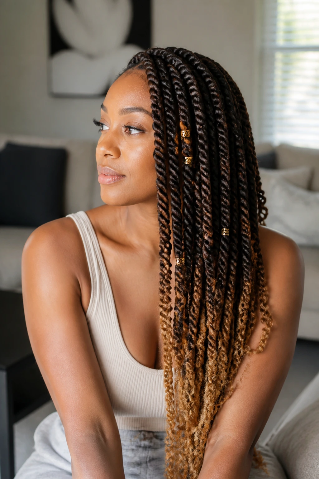 Real person with twist variations including ombre and cuffs