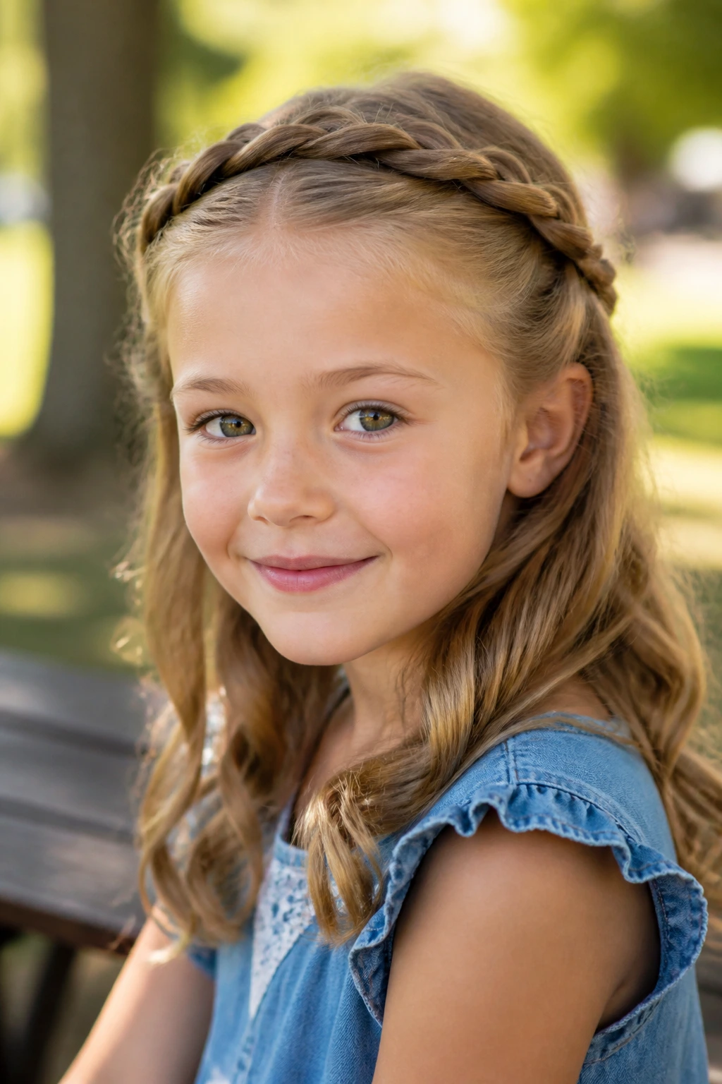 Child wearing a two-strand twist crown around the hairline.