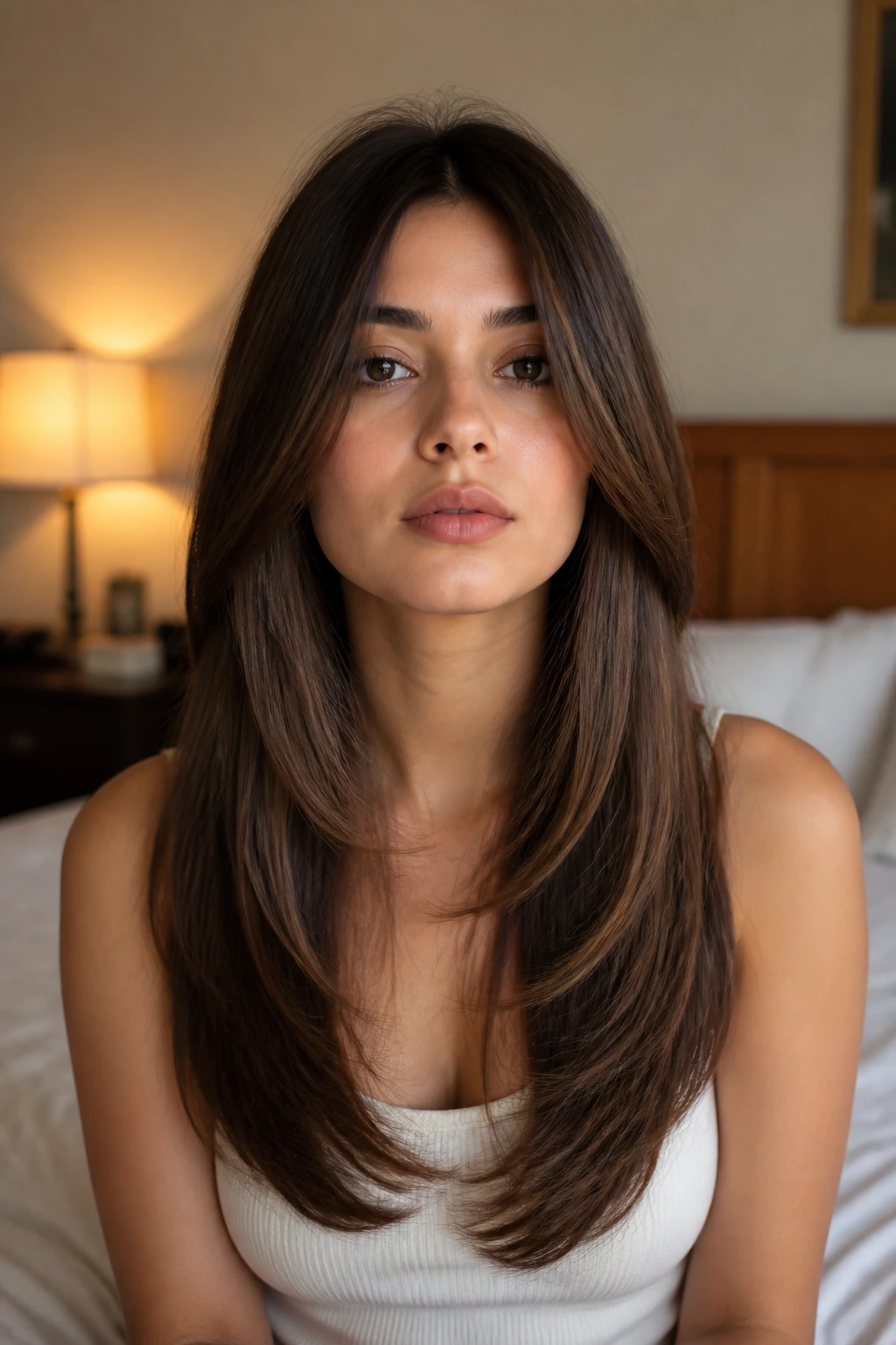 Portrait of a person with a soft U-shaped hairline ending