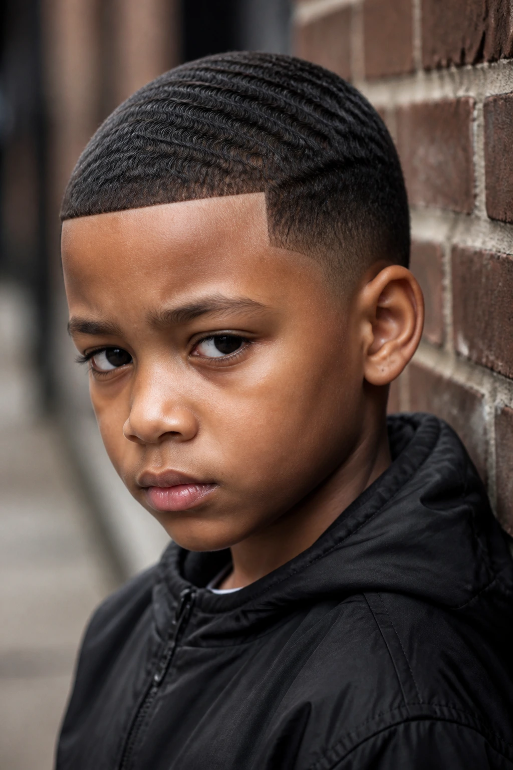 Real boy with waves and line-up hairstyle