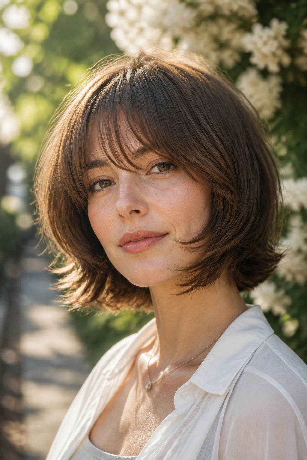 Close-up portrait of a real person with Wavy C-Shape Butterfly