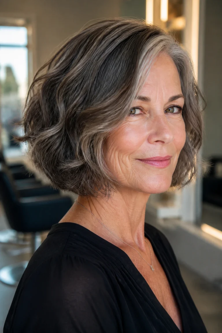 28 Bobs for Thick Wavy Hair Over 50