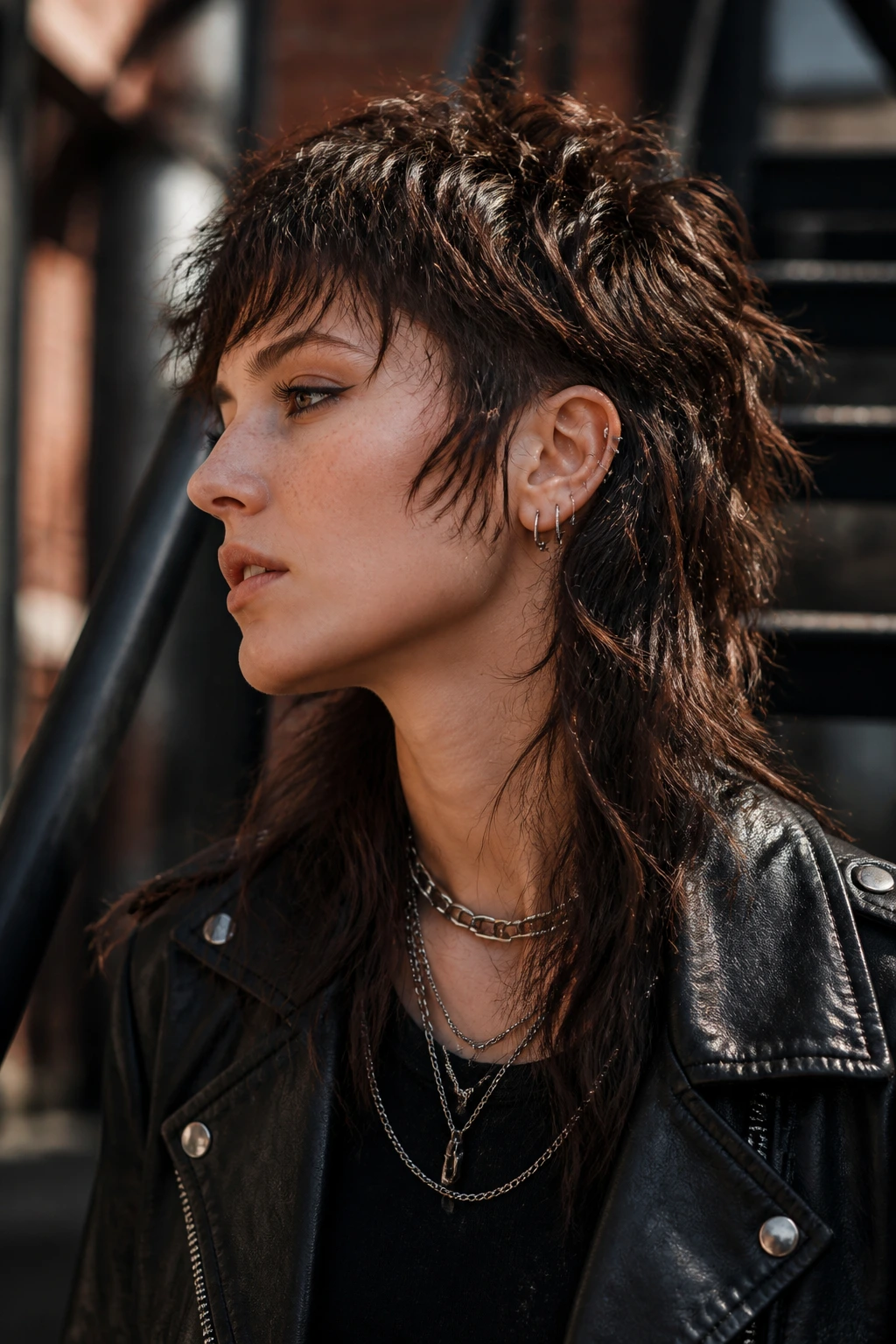 Wolf cut portrait showing texture across hair types